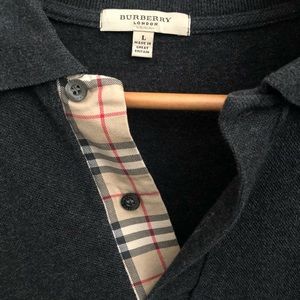 Men’s Burberry London Dark Gray Polo Size Large